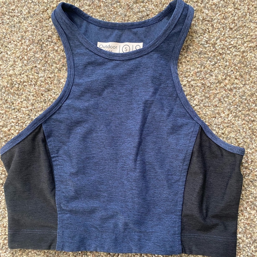 Outdoor Voices original two-tone navy-black crop top size S